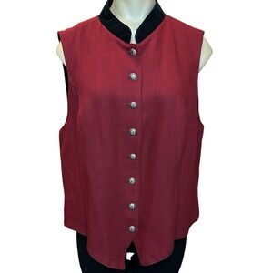 Saddle Ridge Vintage Collection Vest XL Red Black Concho Button Western USA Made